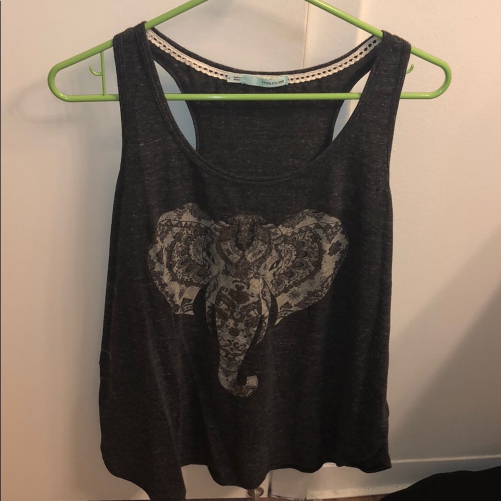 Gray elephant tank top